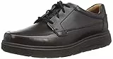 Clarks 261369848, Zapatos de Cordones Hombre, Black Leather, 41.5 EU Ancho