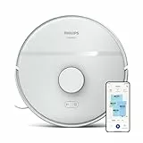 PHILIPS Homerun Serie 2000: Robot Aspirador y friegasuelos 2 en 1 con 2700 Pa de succión & 130 min de autonomía, Navegación láser, Carpet Boost, Controlado por App, Blanco Ártico (XU2000/20)