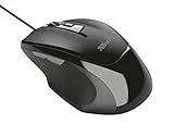 Trust Voca Ratón con Cable, Diseño Cómodo, 800-2400 dpi, Cable USB 160 cm, 6 Botones, Wired Mouse para PC, Ordenador Portátil, Mac, Windows - Negro