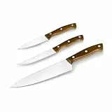 Monix Planet | Set 3 Cuchillos de Cocina con Mango de Madera