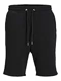 JACK & JONES Pantalones Cortos de Sudadera Bermuda Ajuste cómodo hasta la Rodilla con Bolsillos Laterales, Color:Negro, Talla:L