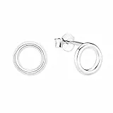 s.Oliver Pendientes de plata de ley 925 Pendientes de las señoras, 0,8 cm, plata, viene en caja de regalo de joyería