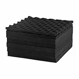 12 Paneles de Espuma Acústica Negra, 11,8 X 11,8 X 1,1 Pulgadas, Paneles de Espuma Acústica de Poliuretano, Alta Resistencia Para Controlar los Reflejos de Sonido en Habitaciones Pequeñas
