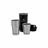 Stanley Adventure Nesting Vasos de Chupito Set 0.59ML - Vasos de Chupito de Acero Inoxidable Sin BPA - Fácil de Guardar Encajando Unos en Otros - Aptos Para Lavavajillas - Matte Black