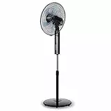 Orbegozo SF 0244 - Ventilador de pie, mando a distancia, silencioso, 240 V, 5 aspas 40 cm, apagado programable hasta 7.5 h, 3 velocidades, color negro
