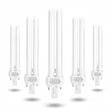 Aigostar - Pack de 5 Bombillas PLC Tubo, 26W, Maiz G24, 2 Pines, Luz blanca 6500K, 1600Lm, No regulable