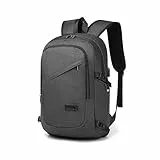 Kono Mochila Ordenador Portátil 15.6 Pulgadas Antirrobo e Impermeable con Puerto USB, Unisex Ligera para Trabajo, Escuela, Viaje, Universidad, Negocios y Uso Diario - Gris Oscuro