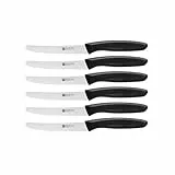 ZWILLING Juego de cuchillos, 6 piezas, Cuchillo de cocina, Longitud de la hoja: 12 cm, Mango especial de acero inoxidable/plástico, Twin Grip