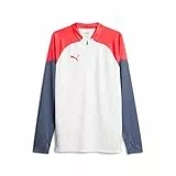PUMA Individualcup 1/4 Zip Top Sudor, Hombre, White-Fire Orchid, M