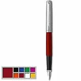 Parker Jotter Originals pluma estilográfica | acabado rojo clásico | plumín mediano | Material escolar | tinta negra y azul