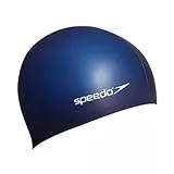 Speedo Unisex Flat Silicon Swim Cap | Hair Protect, Navy, One Size