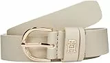 Tommy Hilfiger Cinturón Mujer Essential Effortless 2,5 cm Cinturón de piel, Beige (Sugarcane), 75 cm