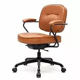 SIHOO L3D Silla de Oficina Moderna - Silla Ergonómica de Mediados de Siglo con Respaldo Alto, Asiento Ancho Acolchado y Reposabrazos Regulables para Hogar, Oficina o Estudio - Marrón