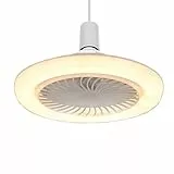 Genérico Ventilador De Techo Con Luz - Ventilador De Techo Empotrado Con Luz Y Mando A Distancia | De Refrigeración Silencioso Con 3 Velocidades Ajustables Y Lámpara Integrada Para Salón, Baño,