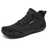 SAGUARO Botas Mujer Invierno Botines Hombre Cálido Botas para Nieve Botines Outdoor Barefoot Zapatos Invierno Zapatillas Minimalistas Negro,EU Gr.37