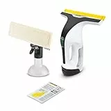 Kärcher Limpiadora de Cristales WV 6 Plus, Autonomía: 100 min, Pantalla LED Estado Batería, Boquilla Aspiración Intercambiable: 280 mm, Pulverizador con Paño Microfibra, 20 ml Detergente