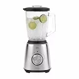 JATA JEBT1243 - Batidora de Vaso. Licuadora 1300 W. 6 Cuchillas de Acero Inox. 1.5 L. 4 Velocidades + Pulse. Pica Hielo. Jarra de Cristal. Motor AC. Antideslizante.