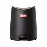 Tatay Papelera Baño con Pedal Estándar 3L | Diseño Práctico y Funcional | Plástico de Gran Resistencia | Compacta y Fácil de Usar | Fabricada en España | 19 x 21,8 x 22,1 cm – Negro