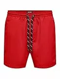 ONLY & SONS Onsted Life Short Swim Noos Bañador Corto, Rojo Escarlata, L Hombres