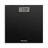Rowenta BS1400 Premiss - Báscula de baño con Pantalla LCD, diseño fino de 2cm de alto, hasta 150 kg y 100 gr precisión, encendido y apagado automático, Negro