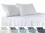Todocama – Juego de Sábanas de 4 Piezas – Sábana Bajera Ajustable – Encimera - Dos Fundas de Almohada de 50x80cm. (Cama 180-180x190/200 cm, Blanco)