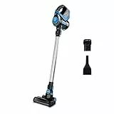 Polti Forzaspira Slim SR100 Escoba Eléctrica Inalámbrica Recargable 2 en 1 con Aspirador Portátil Integrado, Hasta 50 Minutos, Filtro Hepa, Negro y Azul