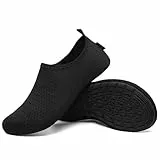 SAGUARO Escarpines Hombre Zapatillas de Agua Mujer Zapatillas Playa Secado Rápido Zapatos Agua Antideslizantes Calzado para Natacion Surf Acuaticas Piscina Negro Gr. 42/43 EU