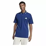 adidas Hombre Essential Three Stripes Pique Polo Shirt, Dark Blue/White, M