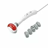 Medisana HM 886 Masajeador de mano, eléctrico, Para espalda, Cuello, Hombros y piernas, con función de luz roja y función de calor, 2 intensidades, 5 accesorios