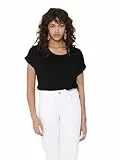 Only Onlmoster S/s O-Neck Top Noos Jrs Camiseta, Negro (Black Detail: Solid Black), 40 (Talla del Fabricante: Medium) para Mujer