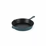 Salter Chester Sartén de Hierro Fundido - Sartén Universal de 26 cm, Apta para Horno Hasta 240 °C, Para Asar, Freír y Sellar, Placa Al Horno a La Mesa, Compatible con Inducción, Libre de PFAS, Verde