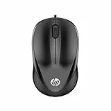 HP 1000 - Ratón con Cable (1200 PPP, 2 Botones y Rueda de Desplazamiento, 1,5 m de Cable, ConexiónUSB, Windows), Color Negro