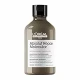 L’Oréal Professionnel, Champú Profesional Sin Sulfatos, Nutre en Profundidad, Repara Daños y Fortalece el Cabello, para Cabello Seco y Dañado, Fórmula Patentada, Absolut Repair Molecular, 300ml