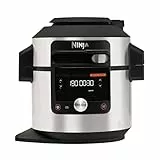 Ninja Foodi MAX Olla eléctrica multifunción con SmartLid, 7,5 l, 12 funciones de cocción en 1, Olla a presión, Freír con aire, Cocción lenta y más, acero inoxidable, OL650EU