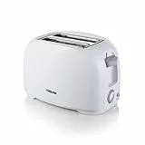 Tristar BR-1013 Tostadora para 2 rebanadas de pan, 2 ranuras cortas, 6 niveles de tostado, bandeja para migas extraíble, función de descongelar o recalentar, 800 W