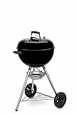 Weber Original Kettle Barbacoa de carbón, superficie de la parrilla de Ø 47 cm, barbacoa con tapa y cuba esmaltadas en porcelana, termómetro en tapa, sistema de limpieza One-Touch - Negro (13101004)