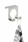 Wenko Gancho Doble para Puerta Acero INOX - Set de 2, Acero Inoxidable, 5 x 5 x 5 cm, Plata Mate
