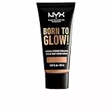 NYX Professional Makeup Base de Maquillaje Born to Glow Radiant Foundation, Acabado Radiante, Cobertura Media Modulable, Fórmula Vegana, Tono: Medium Olive
