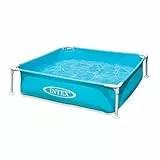 Intex Piscina Desmontable Cuadrada Tubular Infantil, 122x122x30 cm, 342 litros, Diseño Cuadrado, Tapón de desagüe, Jardín y Exterior, Vinilo Resistente, Incluye Parche de reparación, +2 años (57173)