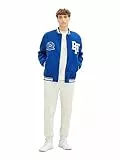 TOM TAILOR Denim 1037489 Chaqueta Bomber de Corte Relajado con Logotipo de Rizo, Shiny Royal 14531, XXL para Hombre