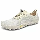 SAGUARO Hombre Barefoot Zapatillas Minimalistas Mujer Antideslizante Zapatos Barefoot para Zero Drop Soles Beige,Gr.39