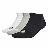 adidas Unisex adulto Thin and Light Sportswear Low-Cut Socks 3 Pairs, Medium Grey Heather / White / Black, 43-45 EU