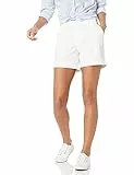 Amazon Essentials Pantalón Corto Caqui de Talle Medio Ajustado y con Entrepierna de 13 cm (Disponible En Cortes Rectos y Curvos) Mujer, Blanco, 40