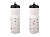 ZEFAL Pack Sense Soft 80 - Lote de 2 bidones para bicicleta y MTB, botella deportiva flexible e inodora, botella de agua sin BPA - Tetina de silicona - Blanco, 2 x 800ml