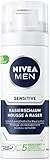 NIVEA MEN Sensitive - Espuma de afeitar en un paquete de 1 unidad (1 x 50 ml), espuma de afeitar en el práctico tamaño de viaje, suave espuma de afeitar para hombre