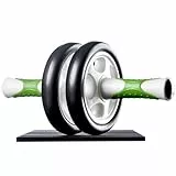 Ultrasport AB Roller, práctico Aparato de Fitness para Entrenar Musculatura y Espalda, Abdominales con Esterilla para Las Rodillas, Adultos Unisex, Blanco/Verde, Talla Unica