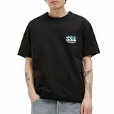 JACK & JONES Male Gedruckt T-Shirt Jorcanggu Summer Picture tee SS Cn, Negro, L Hombres