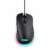 Trust Gaming GXT 922 Ybar Ratón Gaming, 68% Plástico Reciclado, Iluminación LED RGB, 6 Botones Programables, Software Avanzado, 200-7200 dpi, Mouse Gamer USB para PC/Portátil - Negro