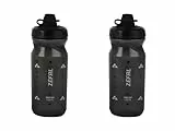 ZEFAL Pack Sense Soft 65 No Mud - Dos Bidones de Ciclismo y MTB Con Protección De La Tetina - Botella Bicicleta y Deporte Sin BPA - Negro Ahumado, 2 x 650ml