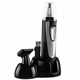 Orbegozo NO 3500 - Cortapelos eléctrico, apto para nariz/orejas barba/bigote, 2 cabezales, IP-X4, sin cables, cuchillas de doble borde, funciona a pilas